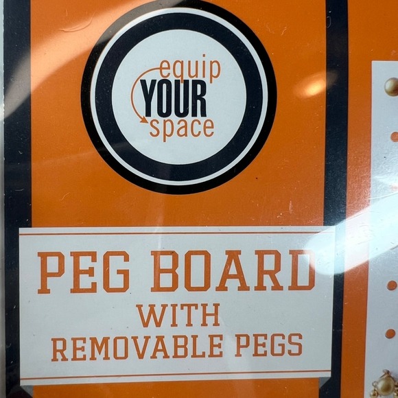 11" x 14" Equip Your Space White Pegboard With 10 Removable Gold Pegs Organize - Picture 2 of 16